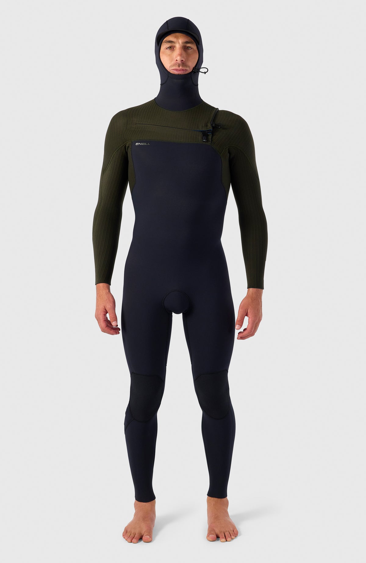 Hyperfreak Plus 5/4mm Chest Zip Full Wetsuit w/Hood | BLACK/BLACK
