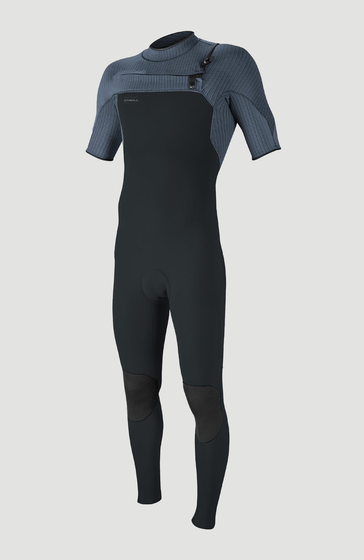 Hyperfreak 2mm Chest Zip Shortsleeve Full Wetsuit | GUN METAL/CADET BLUE