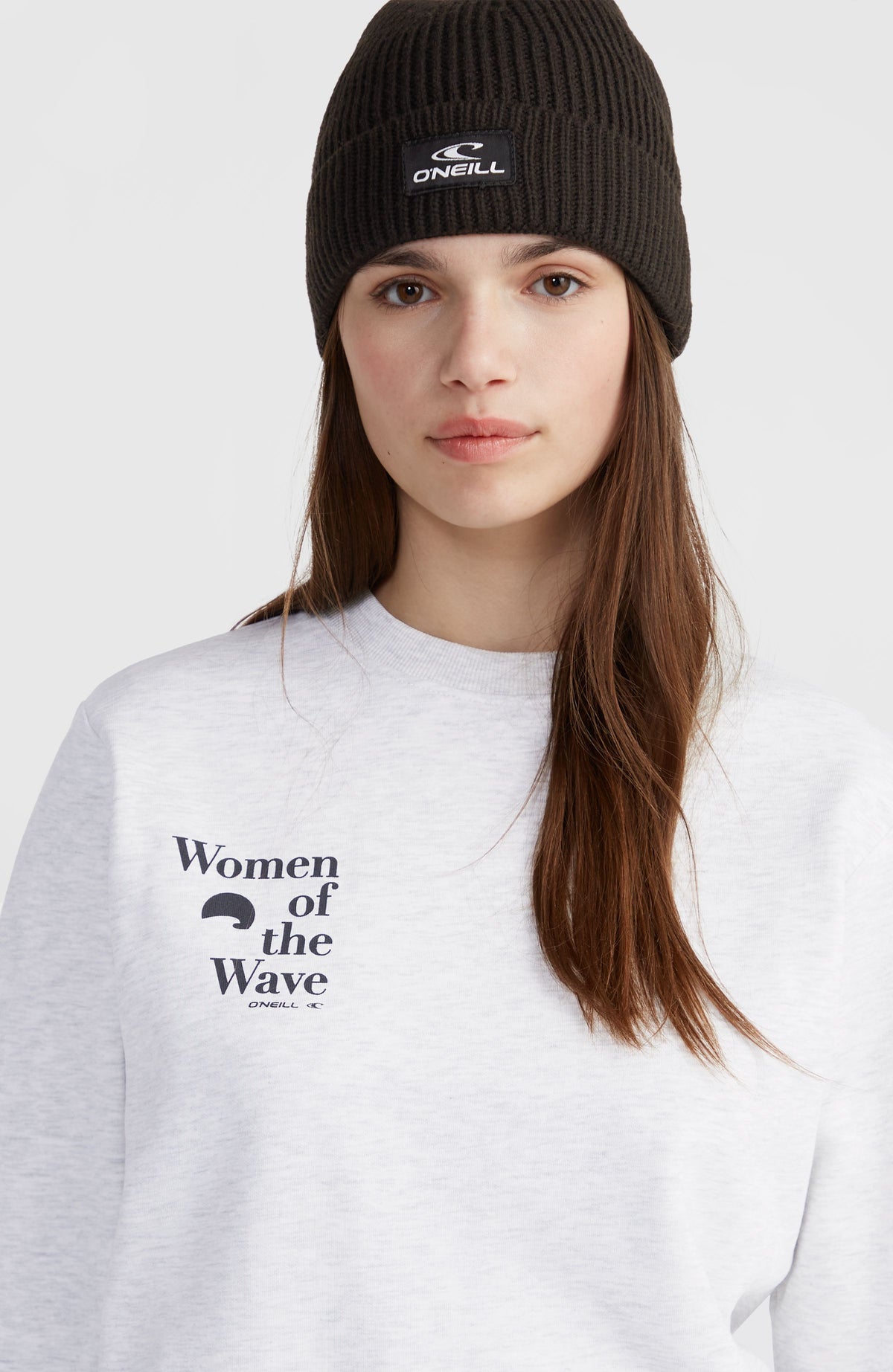 Sweatshirt à col rond Women of the Wave | White Melange