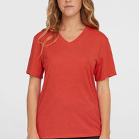 T-shirt Essentials à col V | Sunrise Red