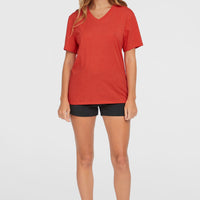 T-shirt Essentials à col V | Sunrise Red