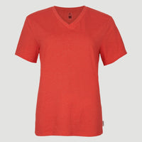 T-shirt Essentials à col V | Sunrise Red