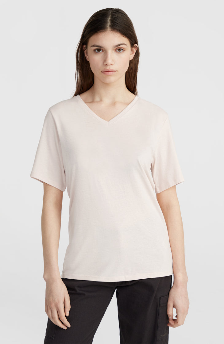 T-shirt Essentials à col V | Peach Whip