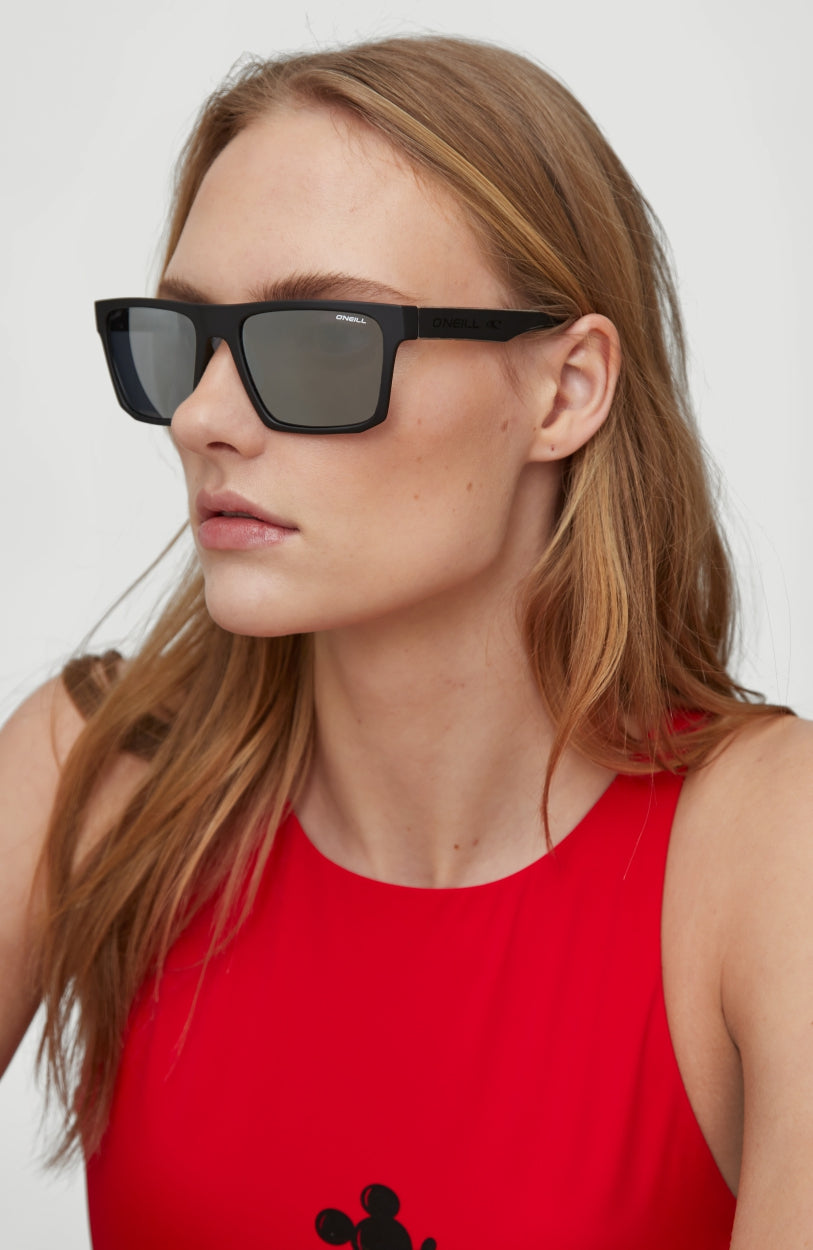 Beacons Sunglasses | MATTE BLACK/ GREEN RETRO PRINT