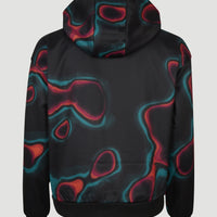 Polaire Rutile All Over Print Hooded | Black Heat Map