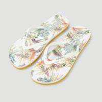 Sandales à motif Profile | White Tropical Flower