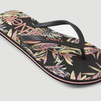 Sandales à motif Profile | Black Tropical Flower