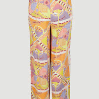 Pantalon de plage taille haute Malia | Yellow Scarf Print