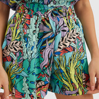 Short à taille haute Java Wave | Blue Comic Seaweed