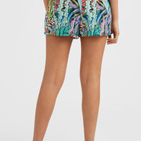 Short à taille haute Java Wave | Blue Comic Seaweed