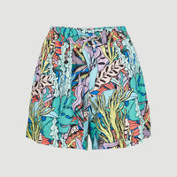 Short à taille haute Java Wave | Blue Comic Seaweed