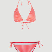 Ensemble Bikini Capri-Bondey Triangle | Red Simple Stripe