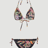 Ensemble bikini triangle Capri - Bondey | Black Tropical Flower