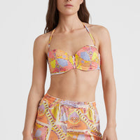 Haut de bikini bandeau moulé avec armature Havaa | Yellow Scarf Print