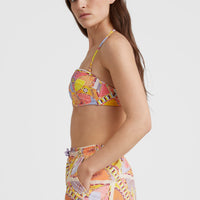 Haut de bikini bandeau moulé avec armature Havaa | Yellow Scarf Print