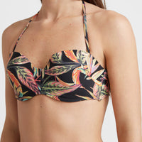 Haut de bikini bandeau moulé avec armature Havaa | Black Tropical Flower