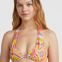 Haut de bikini dos nu à bonnet moulé Sao Mix | Yellow Scarf Print