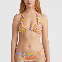 Haut de bikini dos nu à bonnet moulé Sao Mix | Yellow Scarf Print