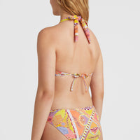 Haut de bikini dos nu à bonnet moulé Sao Mix | Yellow Scarf Print