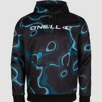 Polaire Rutile Printed Hooded | Blue Heat Map