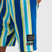 Short en tissu éponge Brights | Blue Towel Stripe