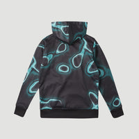 Polaire Rutile All Over Print Hooded | Blue Heat Map