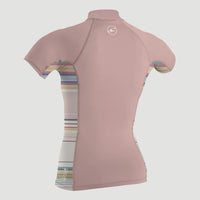 Premium Shortsleeve Skin Turtleneck Rash Guard | PEONY/BAJA STRIPE/PEONY
