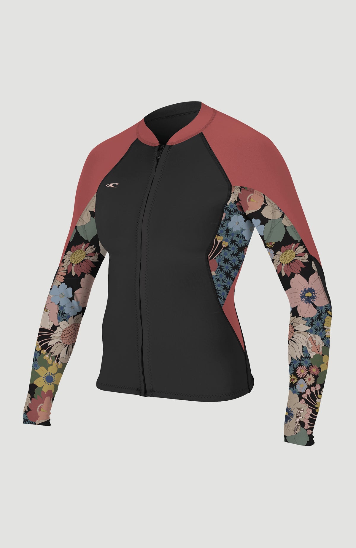 Bahia 1/0.5mm Full Zip Neoprene Jacket | BLACK/TWIGGY/TEA ROSE