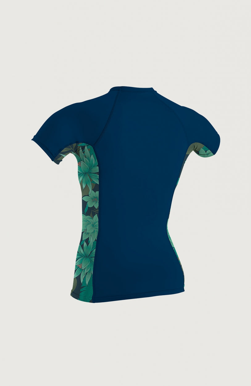 Skins Side Print Short Sleeve Rash Guard Womens | Dark Blue