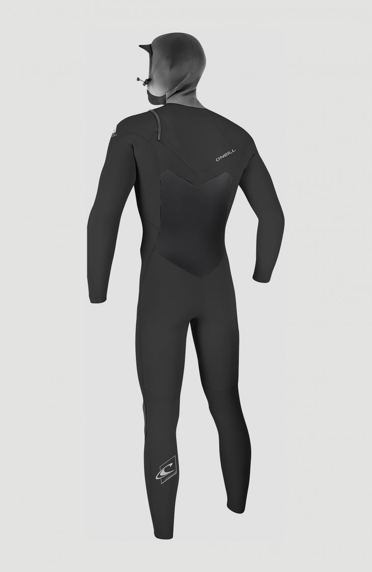 Epic 6/5/4mm Chest Zip Full Wetsuit with Hood | BLACK/BLACK