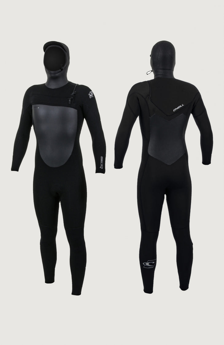Epic 6/5/4mm Chest Zip Full Wetsuit with Hood | BLACK/BLACK