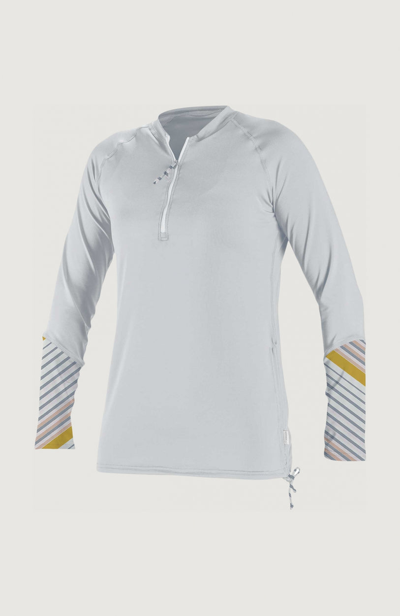 Front Zip Long Sleeve UV Shirt | White