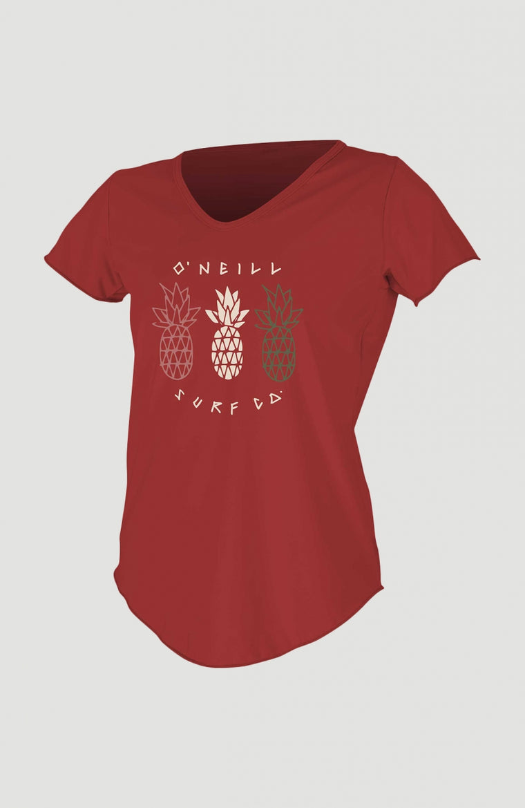Graphic Scoop-Neck UV Shirt | Red