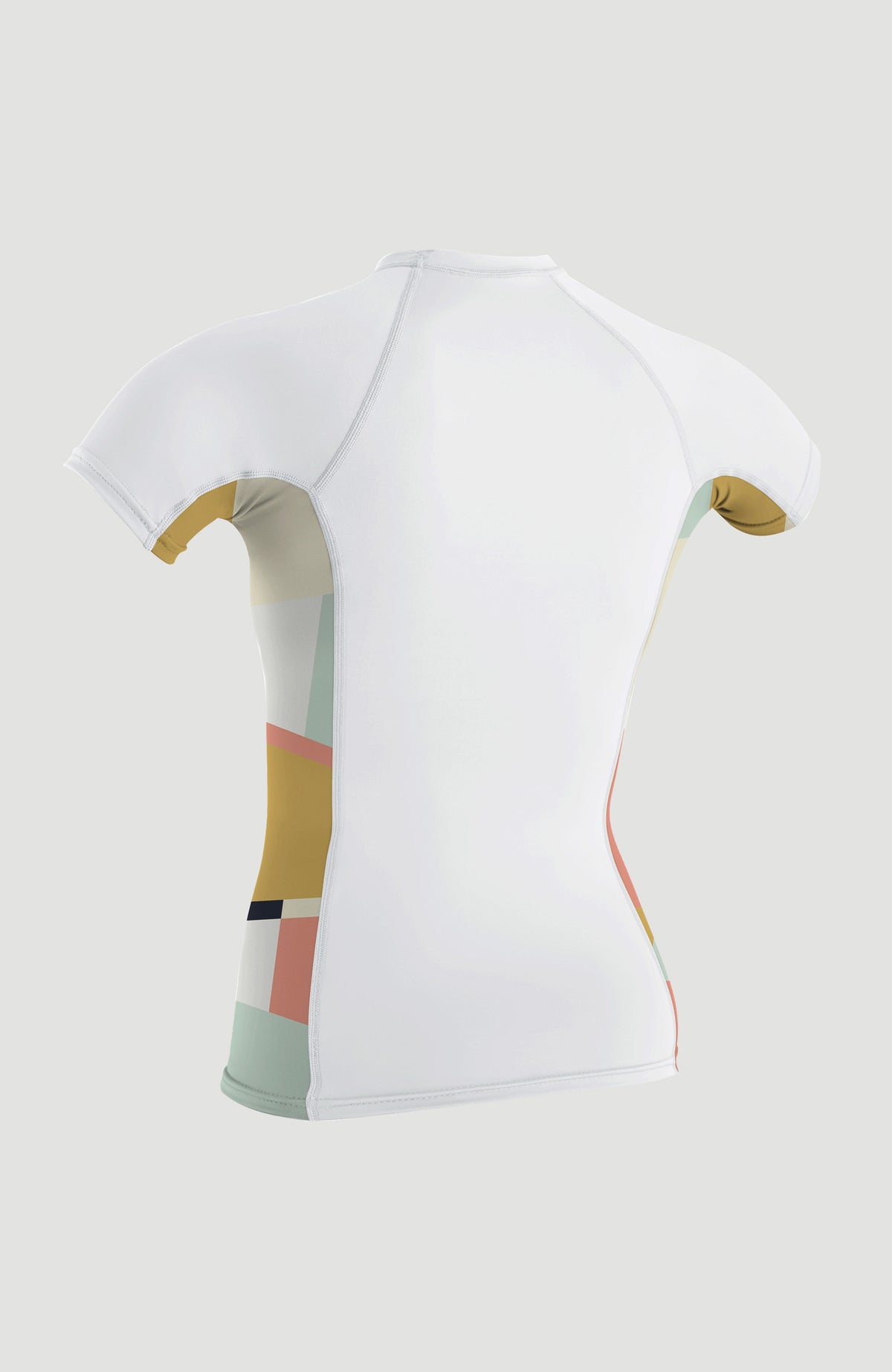Side Print Short Sleeve Rash Guard | WHITE/JASMINE
