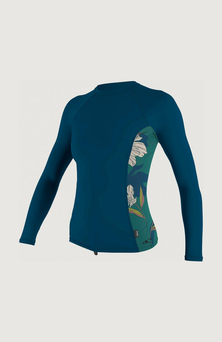 Side Print Long Sleeve Rash Guard | Dark Blue