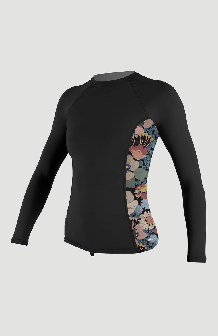 Side Print Long Sleeve Rash Guard | BLACK/TWIGGY