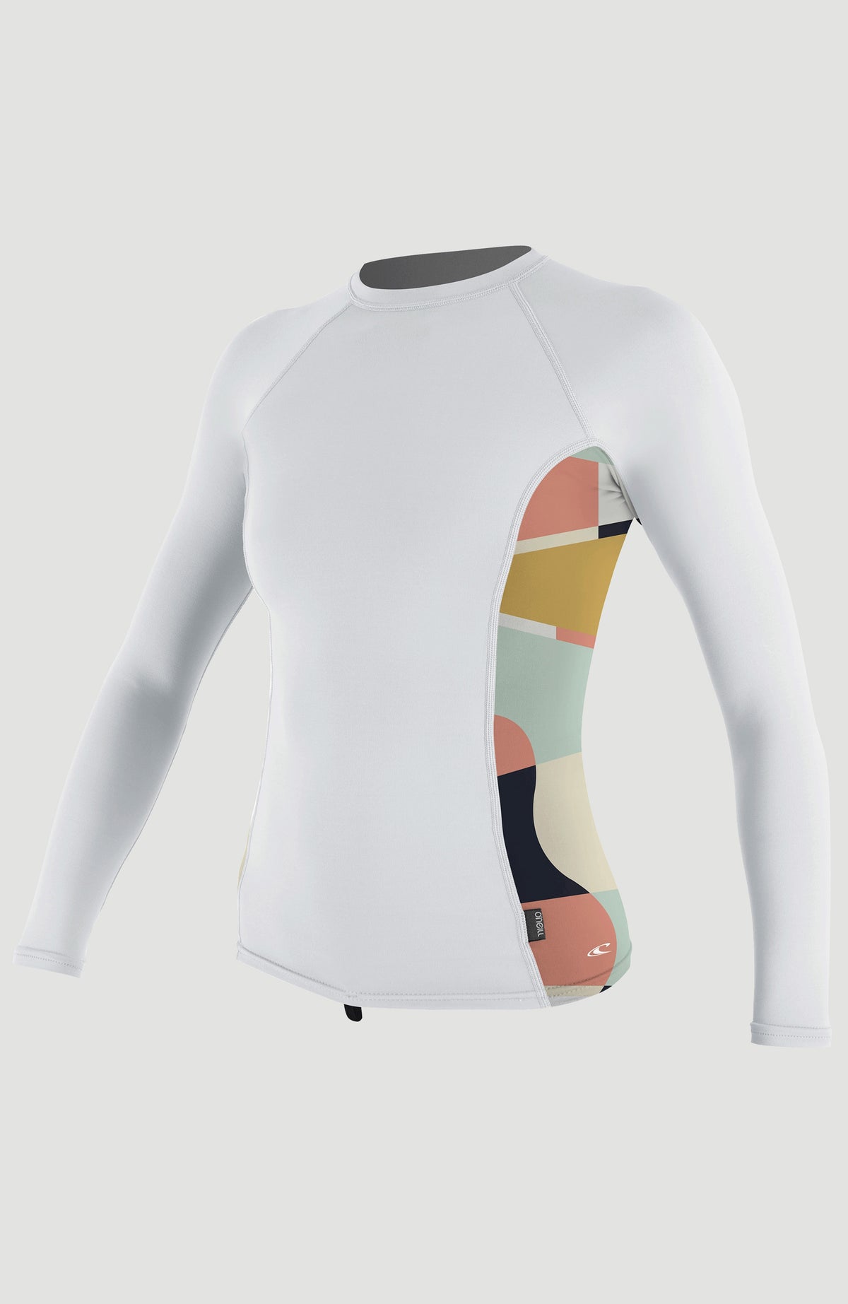 Side Print Long Sleeve Rash Guard | WHITE/JASMINE