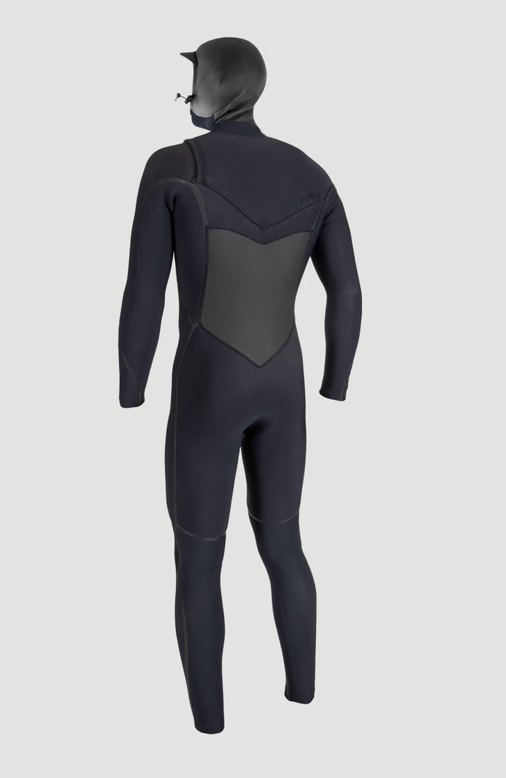 Psycho Tech 6/4mm Chest Zip Full Wetsuit with Hood | BLACK/BLACK