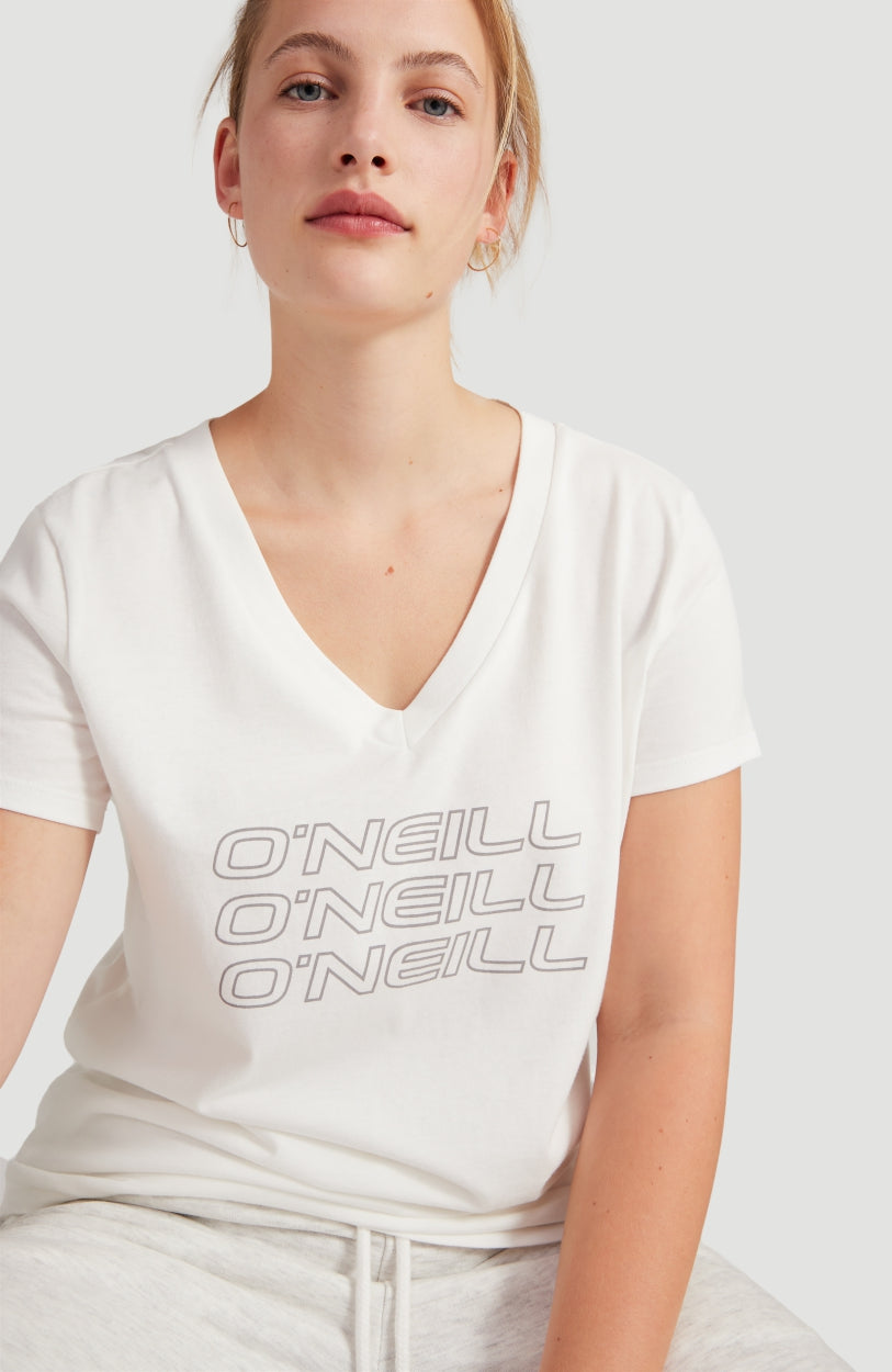 Tee-Shirt Triple Stack V-Neck | Powder White