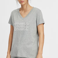 Tee-Shirt Triple Stack V-Neck | Silver Melee -A
