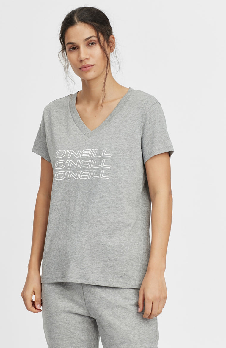 Tee-Shirt Triple Stack V-Neck | Silver Melee -A